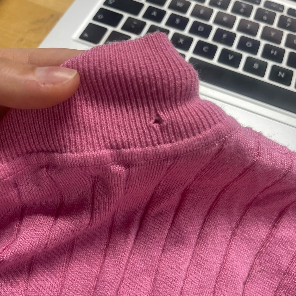 TOME Collective Pink Ribbed Crop Sweater size small - Picture 5 of 8